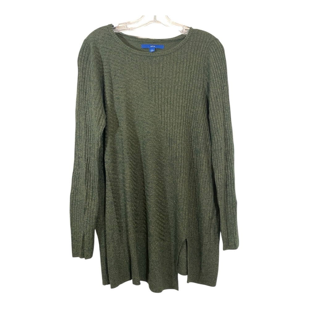 Women APT.9 Green Ribbed Knit Sweater size L